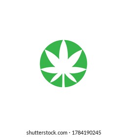 Diseño de ilustración vectorial de icono de hoja de Canabis