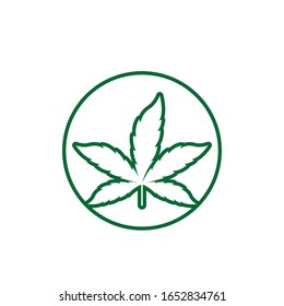 Logo de la hoja de Canabis y vector de símbolo