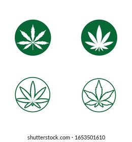 Canabis leaf logo and symbol vector