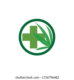 
Diseño de la ilustración vectorial del logotipo de la hoja de Canabis