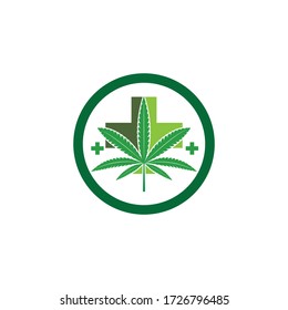 
Diseño de la ilustración vectorial del logotipo de la hoja de Canabis