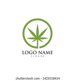 Canabis leaf template vector illustration icon design