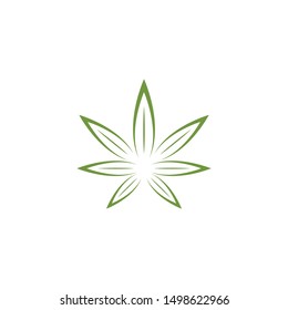 Canabis leaf template vector illustration icon design