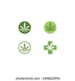 Canabis leaf template vector illustration icon design