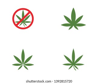 Canabis leaf vector illustration icon design