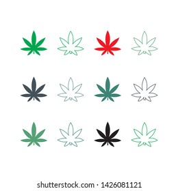 Canabis leaf vector illustration icon design 