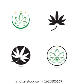 Canabis leaf vector illustration icon design