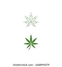 Carácter de símbolo vectorial de plantilla de logotipo de Canabis