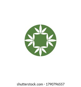 Carácter de símbolo vectorial de plantilla de logotipo de Canabis