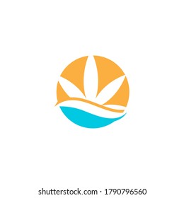 Carácter de símbolo vectorial de plantilla de logotipo de Canabis