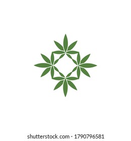 Carácter de símbolo vectorial de plantilla de logotipo de Canabis