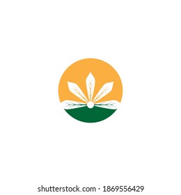 Carácter de símbolo vectorial de plantilla de logotipo de Canabis