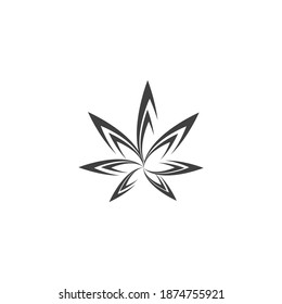 Carácter de símbolo vectorial de plantilla de logotipo de Canabis