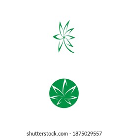 Carácter de símbolo vectorial de plantilla de logotipo de Canabis