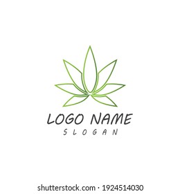 Carácter de símbolo vectorial de plantilla de logotipo de Canabis