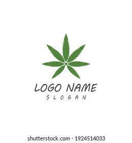 Carácter de símbolo vectorial de plantilla de logotipo de Canabis