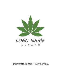 Carácter de símbolo vectorial de plantilla de logotipo de Canabis