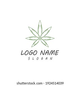 Carácter de símbolo vectorial de plantilla de logotipo de Canabis