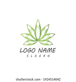 Carácter de símbolo vectorial de plantilla de logotipo de Canabis