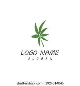 Carácter de símbolo vectorial de plantilla de logotipo de Canabis