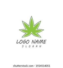 Carácter de símbolo vectorial de plantilla de logotipo de Canabis