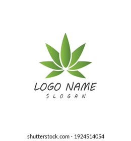 Carácter de símbolo vectorial de plantilla de logotipo de Canabis