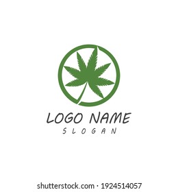 Carácter de símbolo vectorial de plantilla de logotipo de Canabis