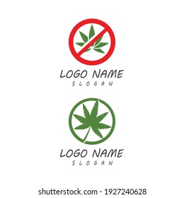 Carácter de símbolo vectorial de plantilla de logotipo de Canabis