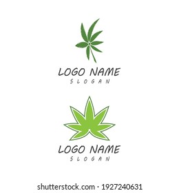 Carácter de símbolo vectorial de plantilla de logotipo de Canabis