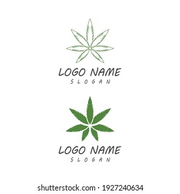 Carácter de símbolo vectorial de plantilla de logotipo de Canabis