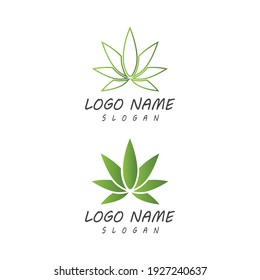 Carácter de símbolo vectorial de plantilla de logotipo de Canabis