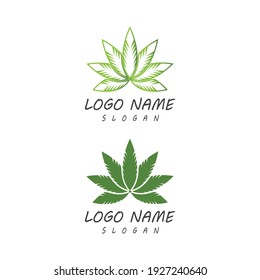 Carácter de símbolo vectorial de plantilla de logotipo de Canabis