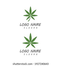 Carácter de símbolo vectorial de plantilla de logotipo de Canabis