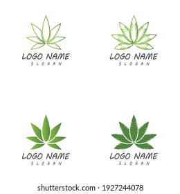 Carácter de símbolo vectorial de plantilla de logotipo de Canabis