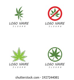 Carácter de símbolo vectorial de plantilla de logotipo de Canabis