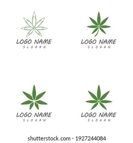 Carácter de símbolo vectorial de plantilla de logotipo de Canabis