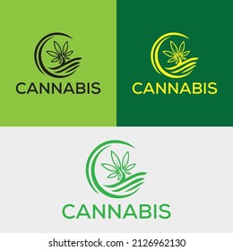 Carácter de símbolo vectorial de plantilla de logotipo de Canabis.