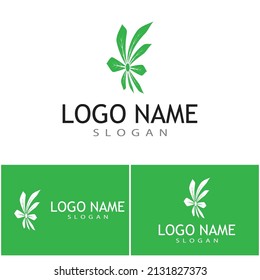 Carácter de símbolo vectorial de plantilla de logotipo de Canabis