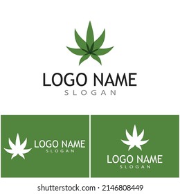 Carácter de símbolo vectorial de plantilla de logotipo de Canabis