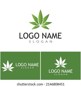 Carácter de símbolo vectorial de plantilla de logotipo de Canabis