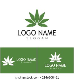 Carácter de símbolo vectorial de plantilla de logotipo de Canabis