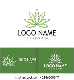 Carácter de símbolo vectorial de plantilla de logotipo de Canabis