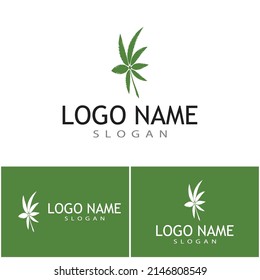 Carácter de símbolo vectorial de plantilla de logotipo de Canabis