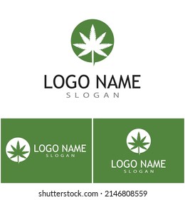 Carácter de símbolo vectorial de plantilla de logotipo de Canabis