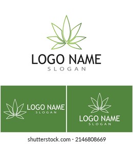 Carácter de símbolo vectorial de plantilla de logotipo de Canabis