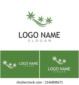 Carácter de símbolo vectorial de plantilla de logotipo de Canabis