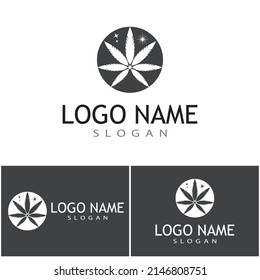 Carácter de símbolo vectorial de plantilla de logotipo de Canabis