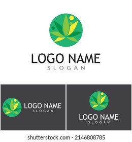 Carácter de símbolo vectorial de plantilla de logotipo de Canabis