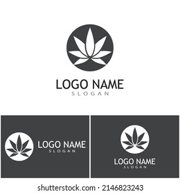 Carácter de símbolo vectorial de plantilla de logotipo de Canabis