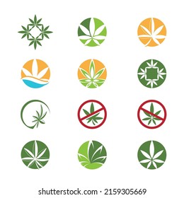 Carácter de símbolo vectorial de plantilla de logotipo de Canabis